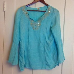 Flowy blue blouse
